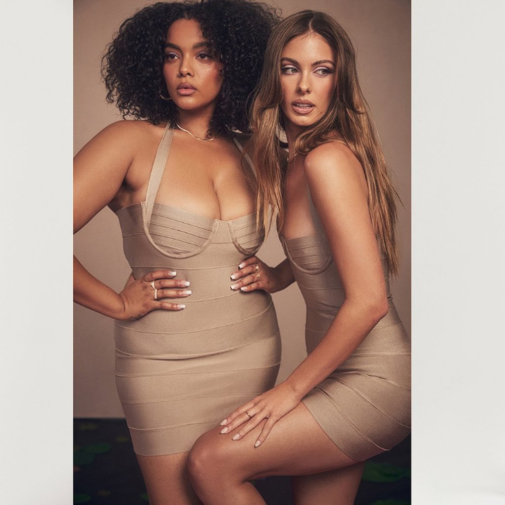 HOUSE OF CB 'Maliha' Latte Bandage Mini Dress NWOT - Picture 3 of 12